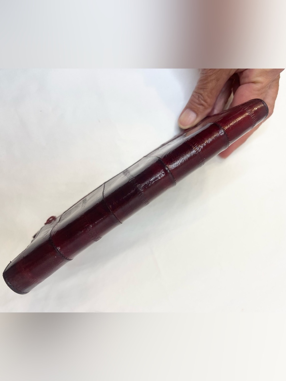 Vintage Eel Skin Burgundy Wallet EUC - Picture 7 of 11